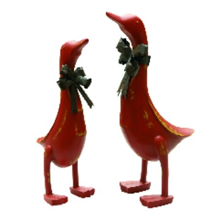 LIVING ACCENTS Ace Resin/Steel Red Duck Statue DE2325